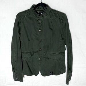 G-Star Raw Army Green Military Field Jacket with Stand-Up Collar M